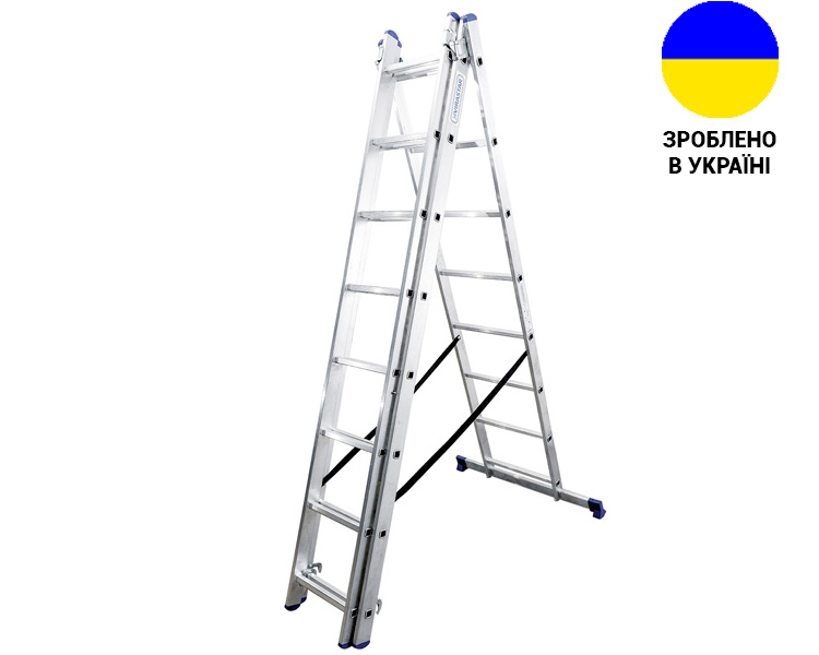 Алюминиевая трехсекционная лестница TRIOMAX VIRASTAR 3x8 ступеней