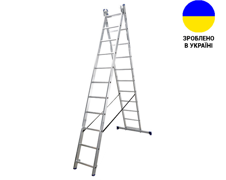 Алюминиевая двухсекционная лестница DUOMAX VIRASTAR 2x11 ступеней
